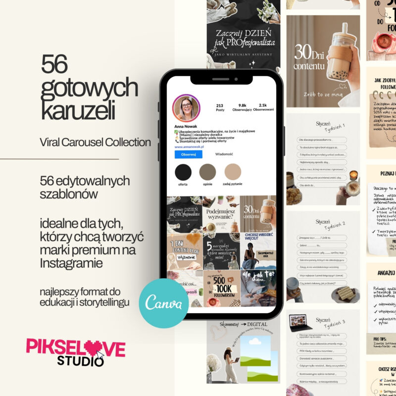 Viral Carousel Collection: 56 gotowych, strategicznych karuzeli