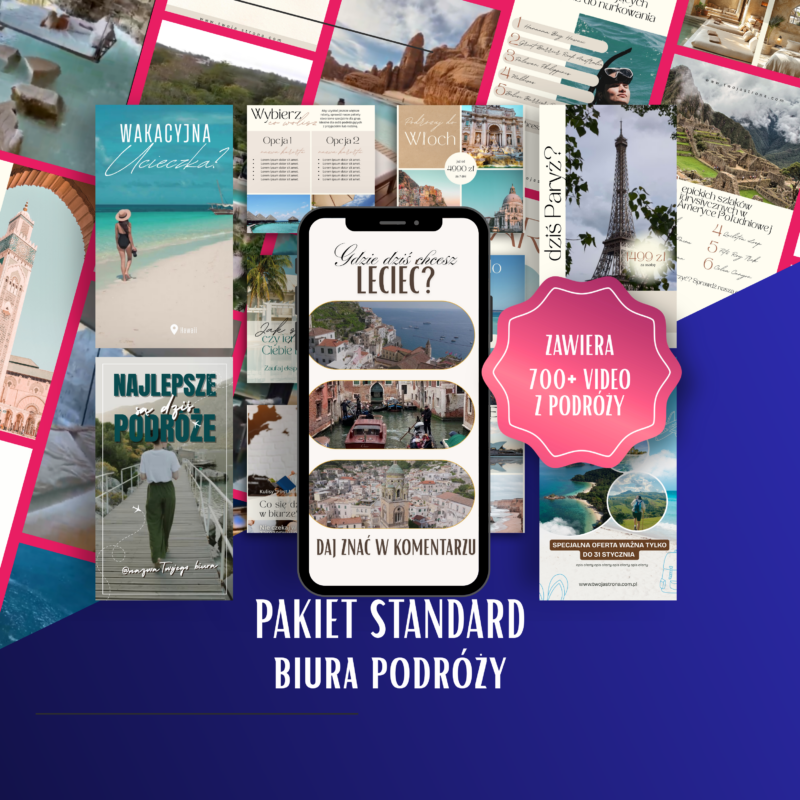Pakiet STANDARD Agenta Turystycznego: 100 Postów + 100 Stories +90 reelsów